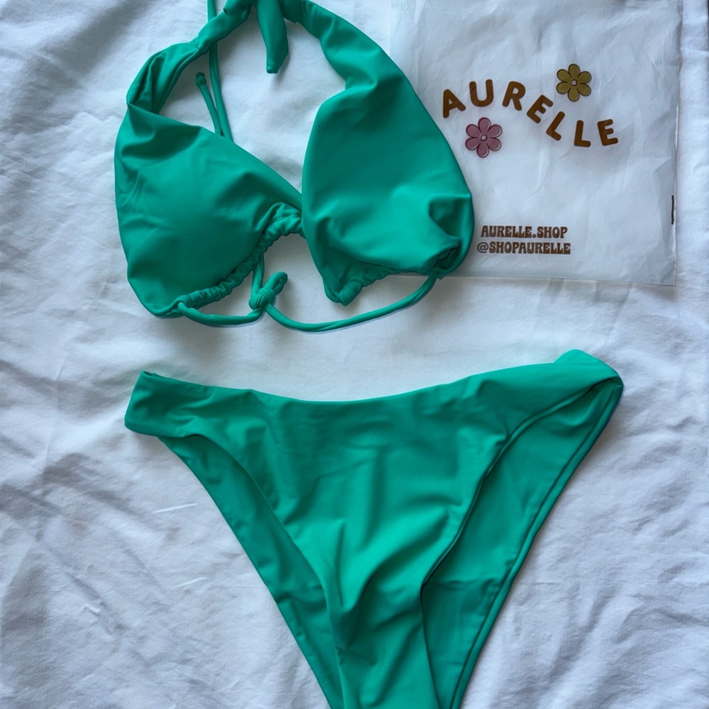 Aurelle Teal Bikini Set